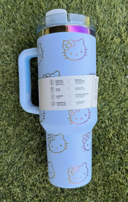 Custom Hello Kitty & Kuromi 40oz Tumbler – Cute Pink Personalized Cup, Kawaii Gift, Sanrio Drinkware, Limited Edition!