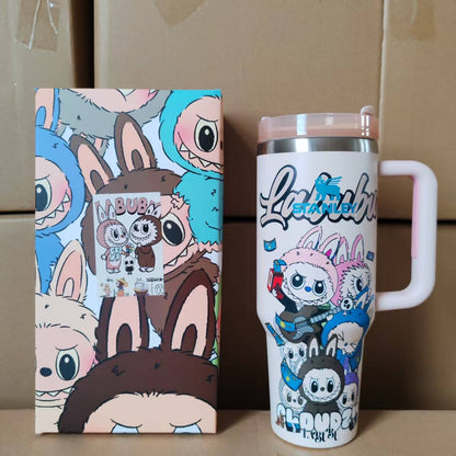 Labubu 40oz Tumbler Stainless Steel Insulated Cup with Straw Lid Large Capacity Travel Mug