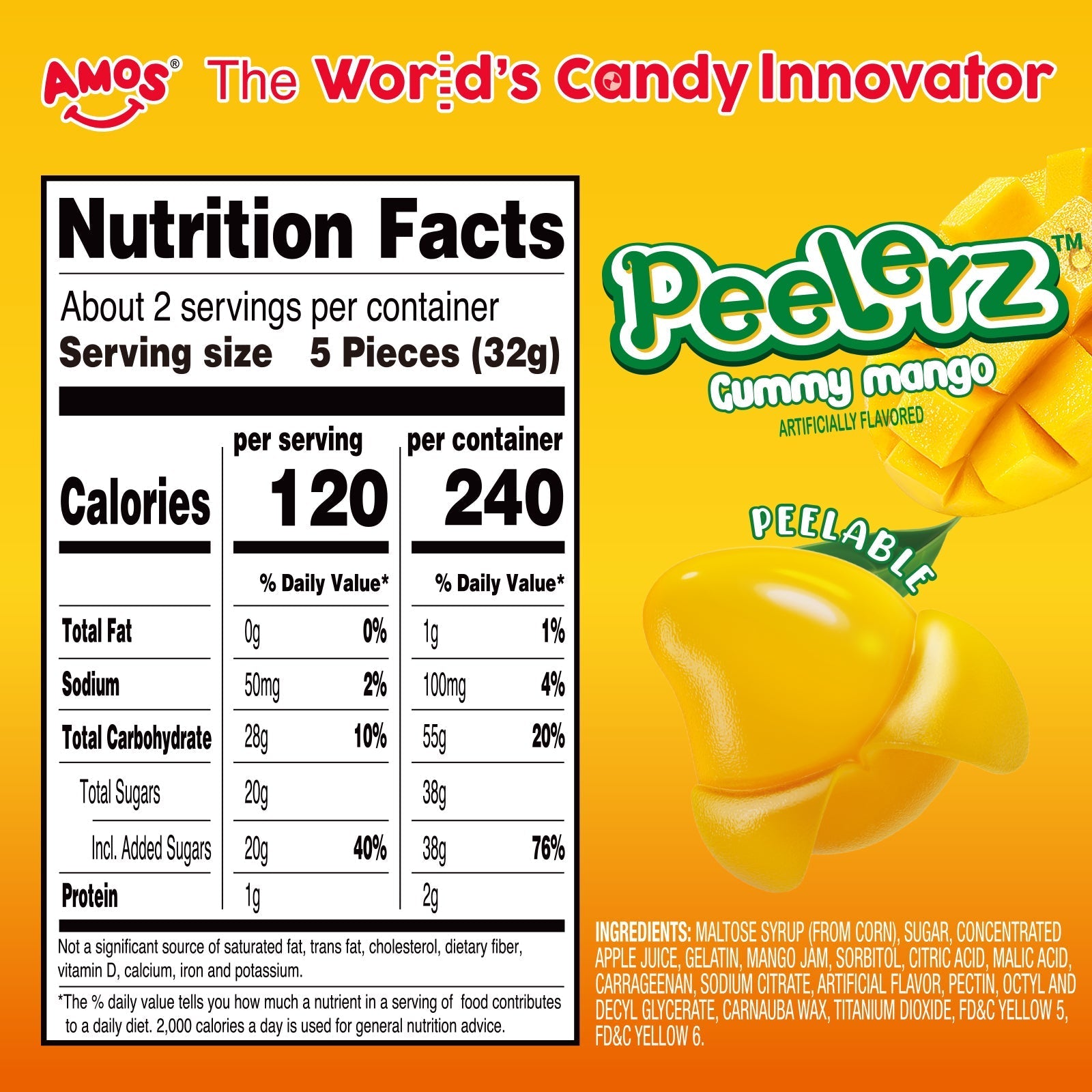 Peelerz - Peelable Mango Gummy - 62g/bag