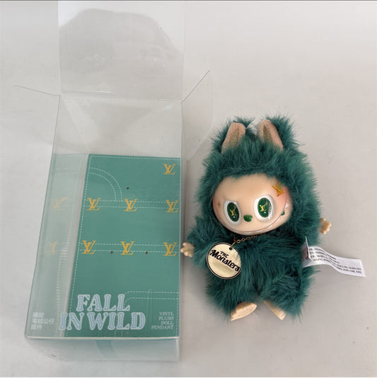 LABUBU The Monsters Diy Green Vinyl Plush Doll 17cm Keychain With box