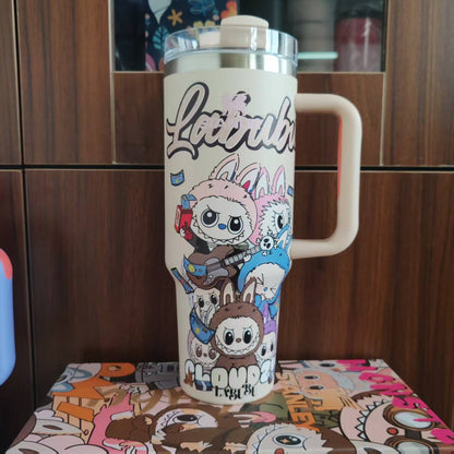 Labubu 40oz Tumbler Stainless Steel Insulated Cup with Straw Lid Large Capacity Travel Mug