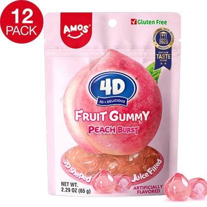 4D Fruit Gummy - Peach Burst Juice Filled- 65g/bag