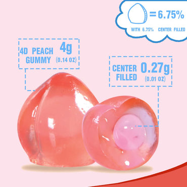 4D Fruit Gummy - Peach Burst Juice Filled- 65g/bag