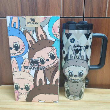 New Labubu 40oz Tumbler Stainless Steel Insulated Cup with Straw Lid Large Capacity Travel Mug