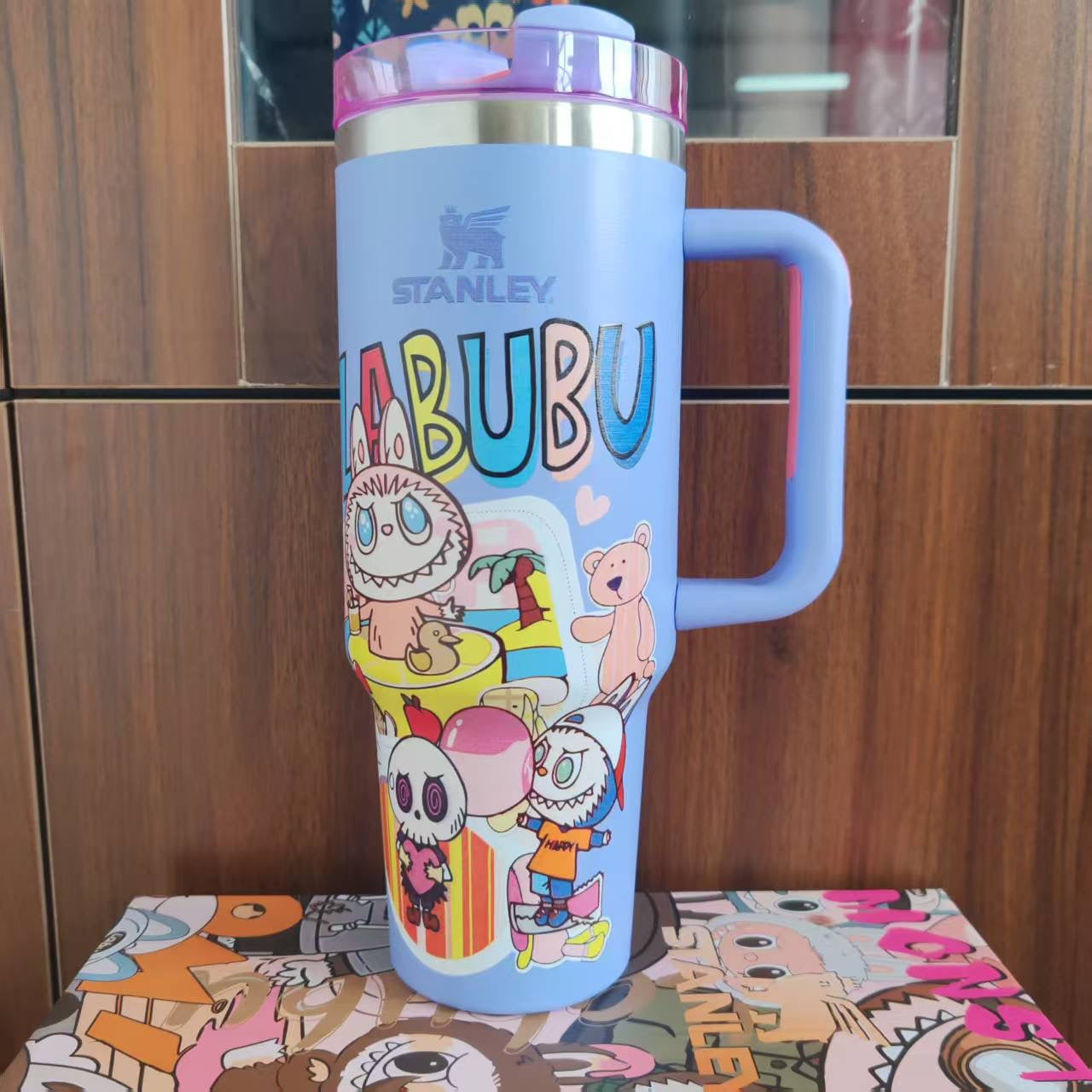 Labubu 40oz Tumbler Stainless Steel Insulated Cup with Straw Lid Large Capacity Travel Mug