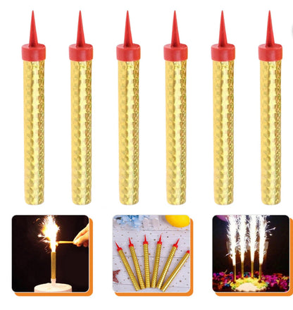 King Of Sparklers Pack Of 6 Gold Wrapping Sparkling Candles For Bottle Service Birthday Wedding Sweet 16 Party Candle (Pack Of 6 Gold) Size Medium