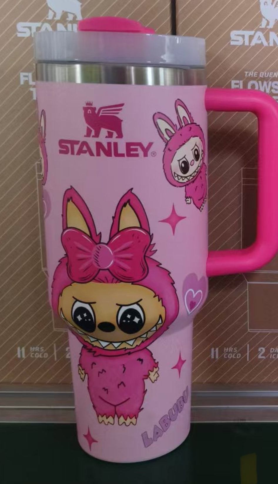 Labubu Exciting Maracon  Monster 40 Oz Tumbler stainless Steel