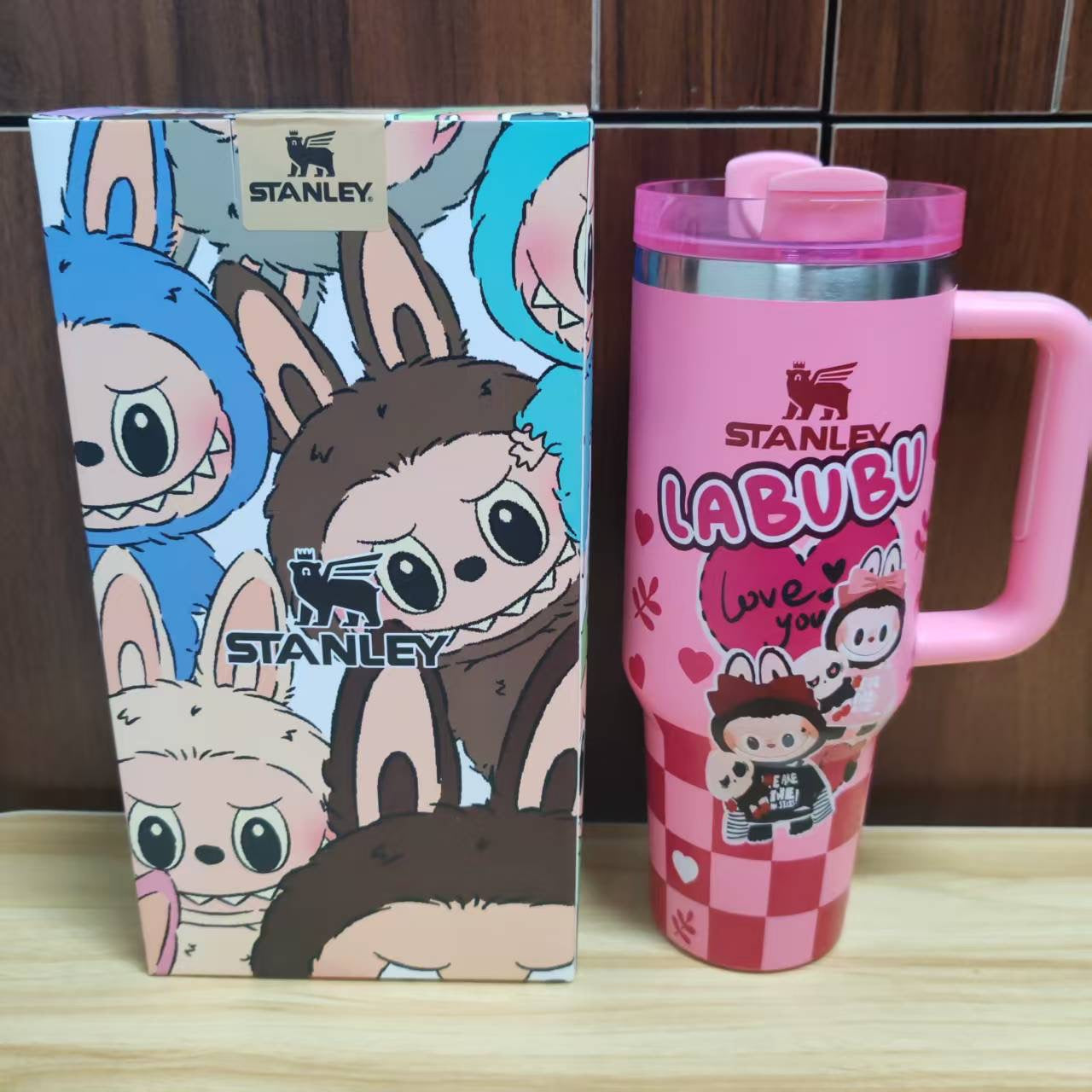 Labubu 40oz Tumbler Stainless Steel Insulated Cup with Straw Lid Large Capacity Travel Mug