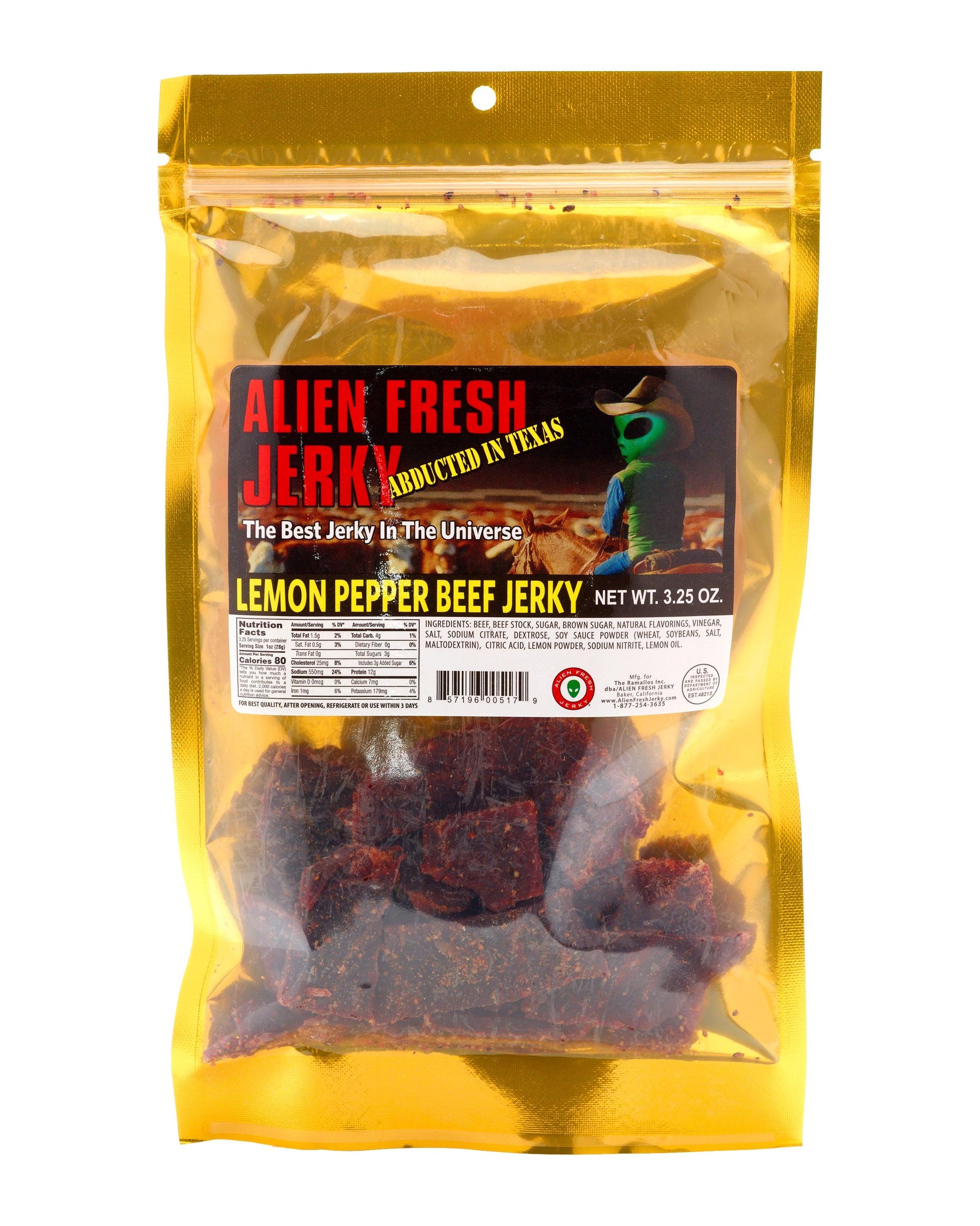 TX Style Lemon Pepper Beef Jerky - 3.25oz