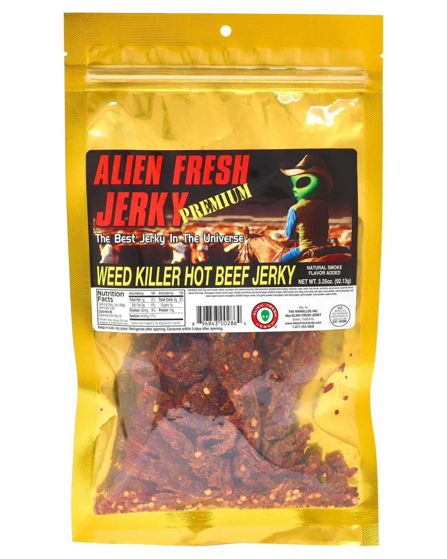 Weed Killer Hot Beef Jerky (3.25 oz)