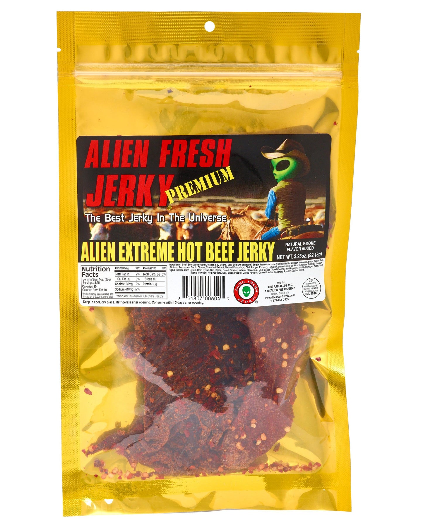 ALIEN EXTREME HOT Beef Jerky (3.25 oz)