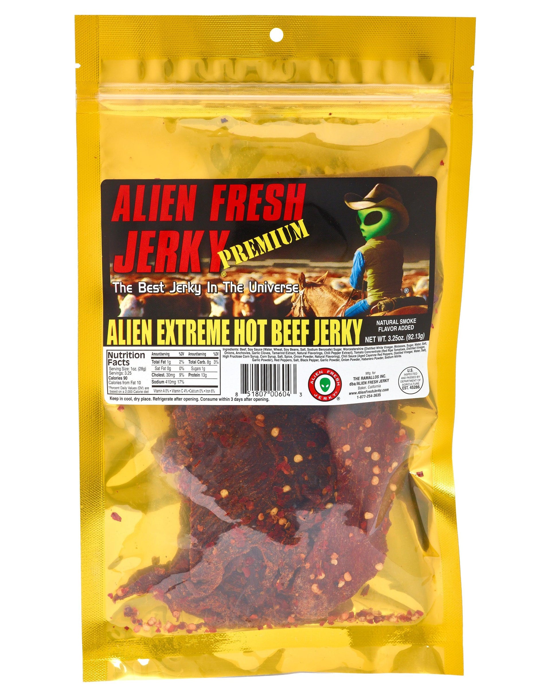 ALIEN EXTREME HOT Beef Jerky (3.25 oz)