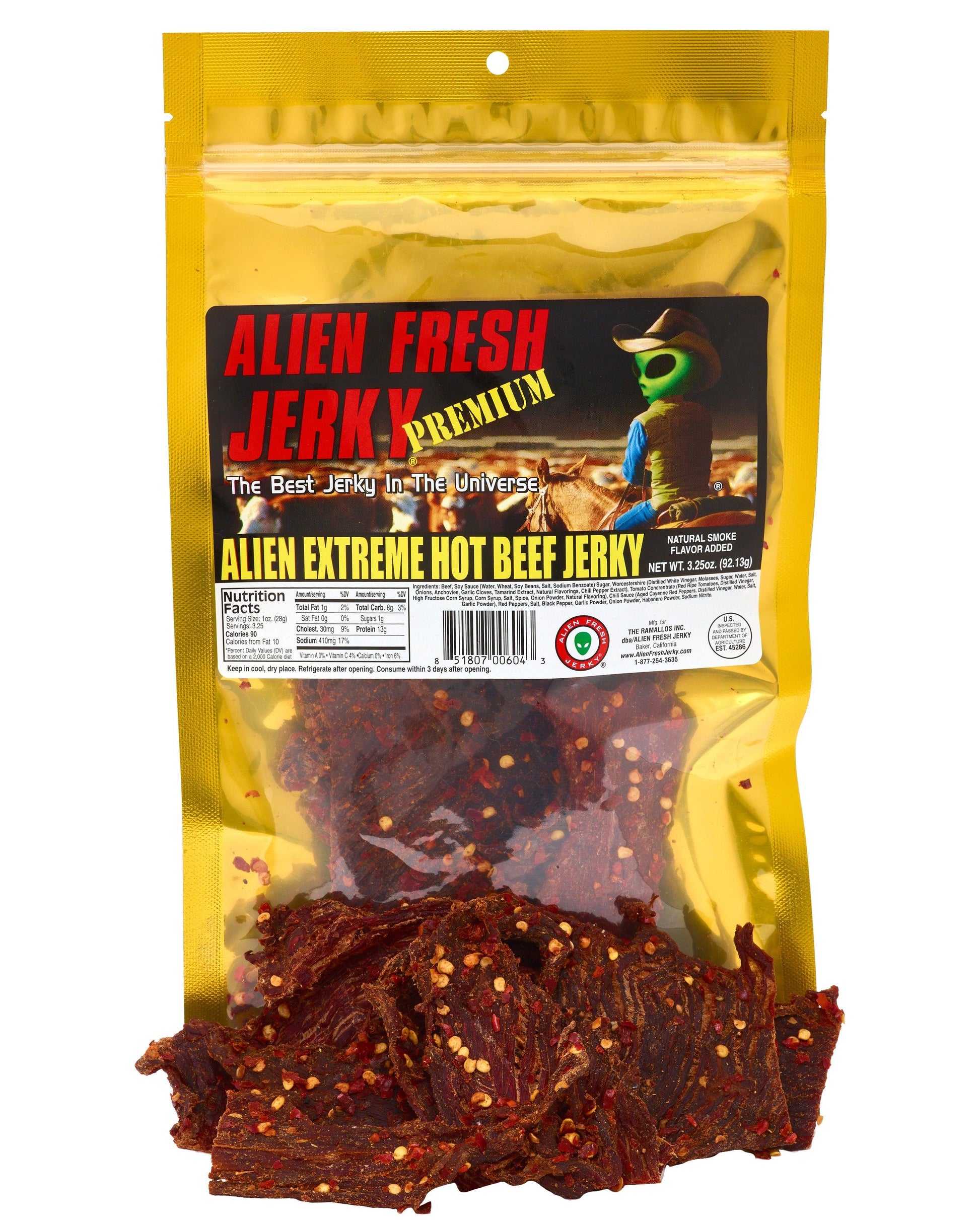 ALIEN EXTREME HOT Beef Jerky (3.25 oz)