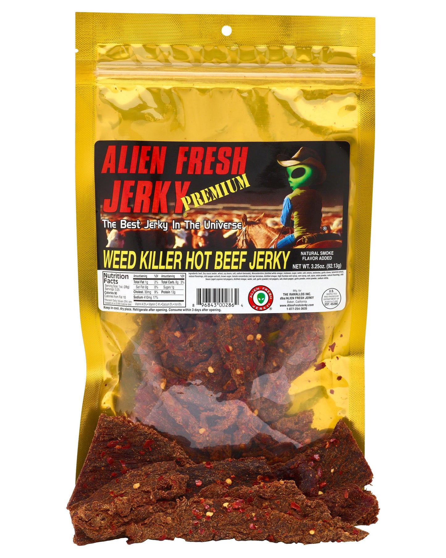 Weed Killer Hot Beef Jerky (3.25 oz)