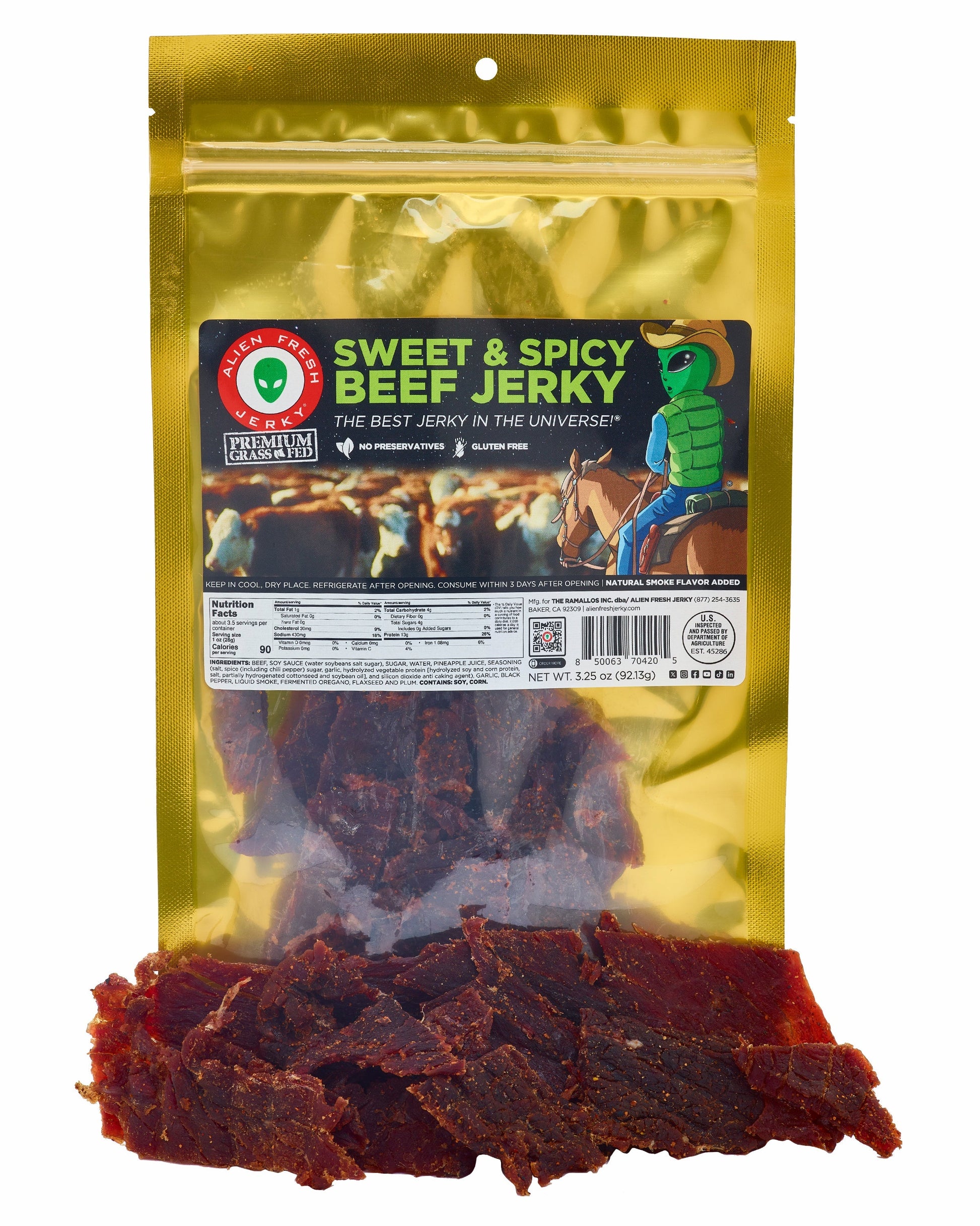 Grass-Fed Sweet & Spicy Beef Jerky (3.25 oz)