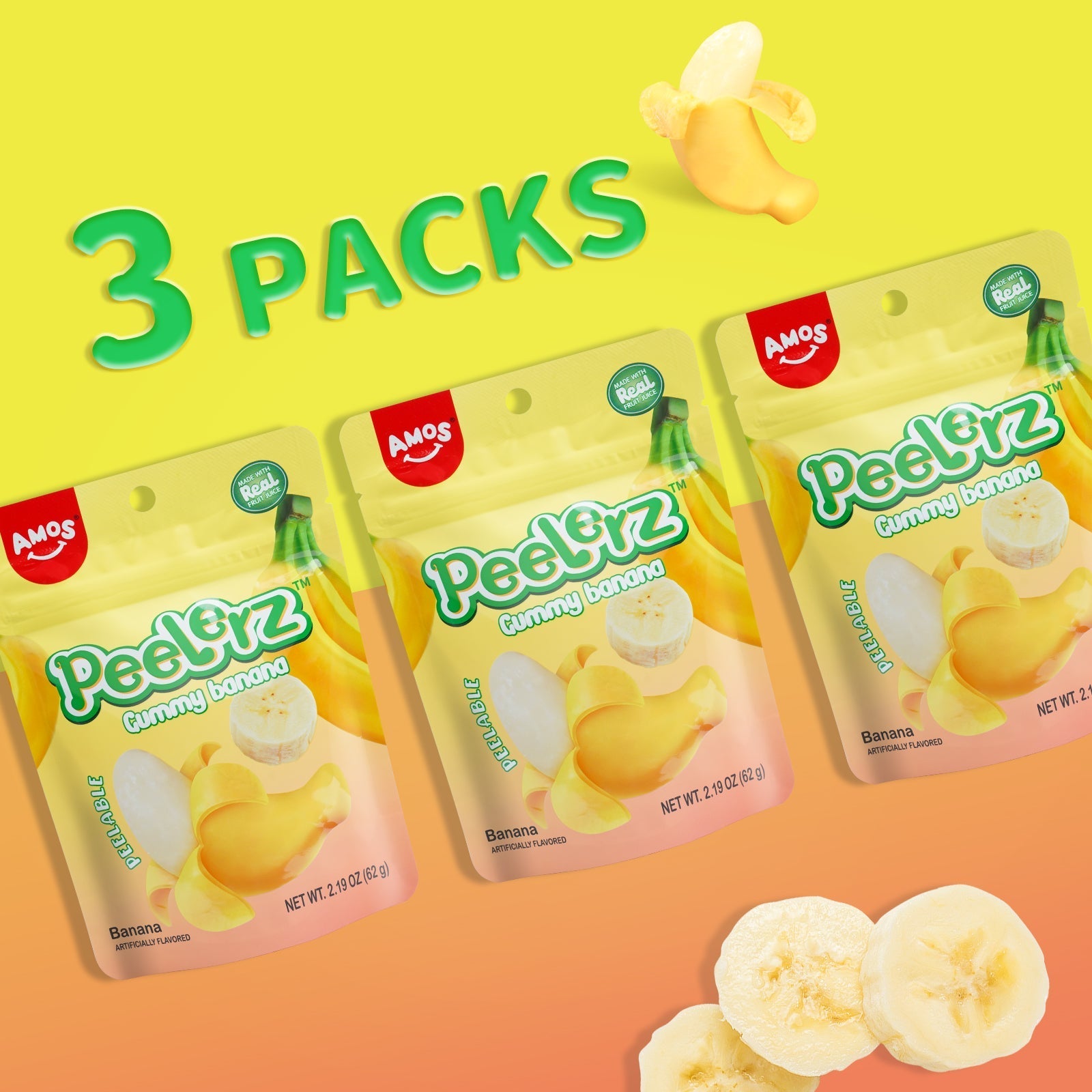 Peelerz - Peelable Banana Gummy - 62g/bag