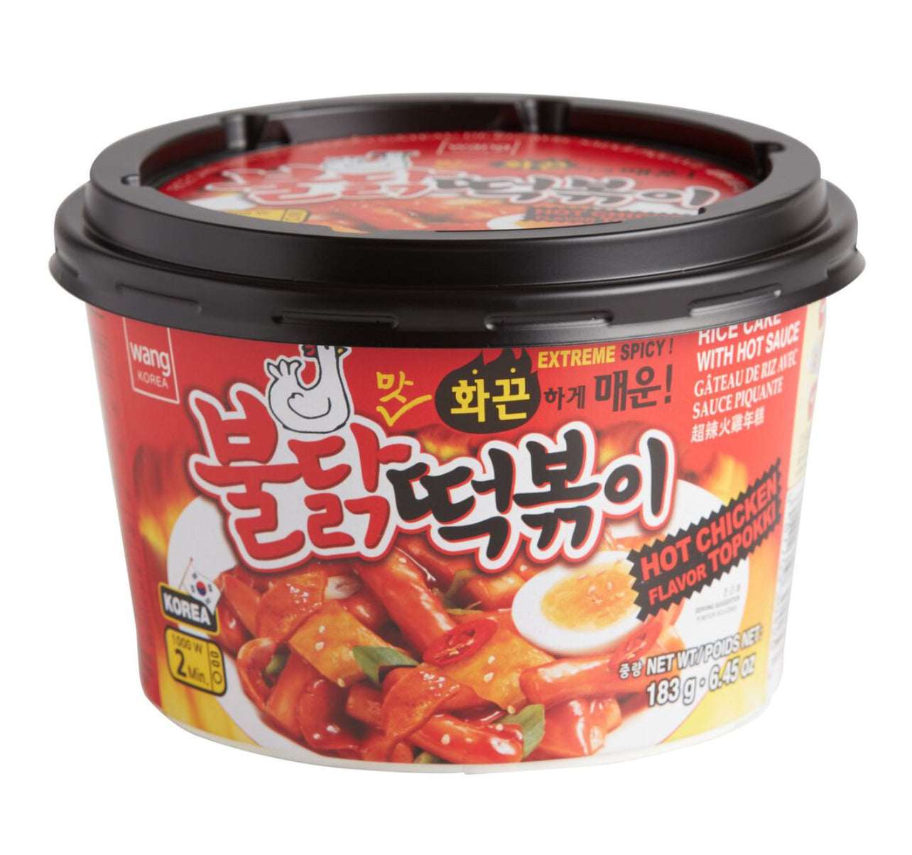 Wang Spicy Hot Chicken Topokki Rice Cake with Hot Sauce Bowl 6 Pack