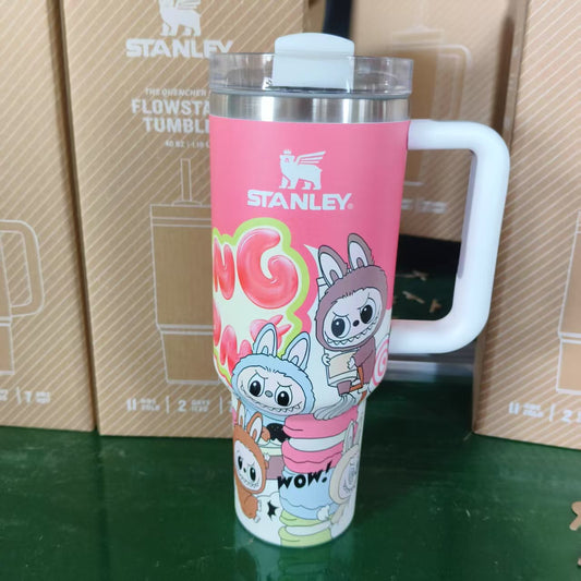 Labubu Exciting Maracon  Monster 40 Oz Tumbler stainless Steel