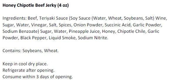 Honey Chipotle Beef Jerky (3.25 oz)