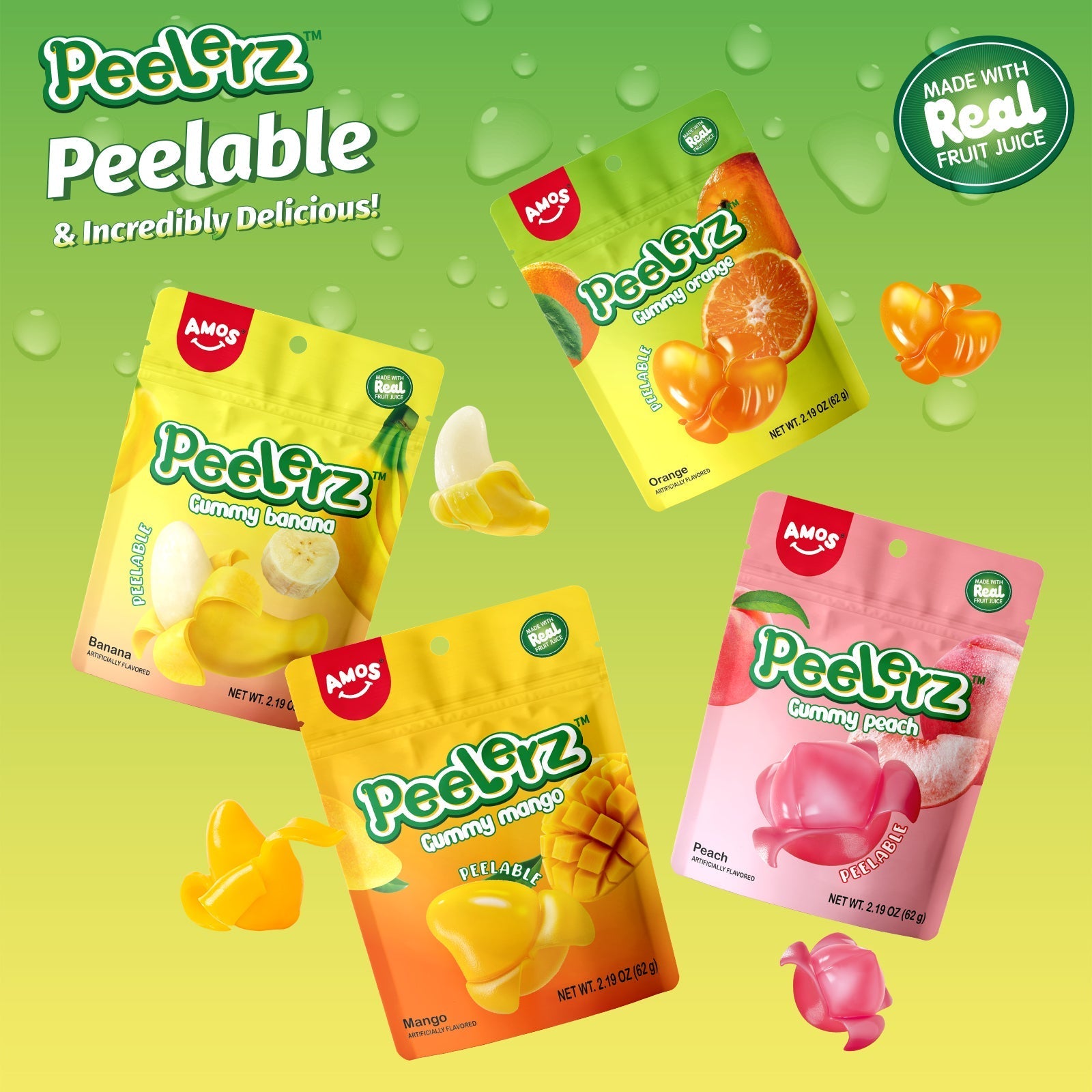 Peelerz - Peelable Gummy (Mix Flavor-4 bags) - 62g/bag