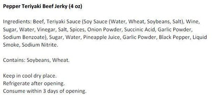 Pepper Teriyaki Beef Jerky (3.25 oz)