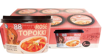 Surasang Rose Tteokbokki, Korean Spicy Rice Cakes with Sweet and Mild Rose Flavor, Pack of 6