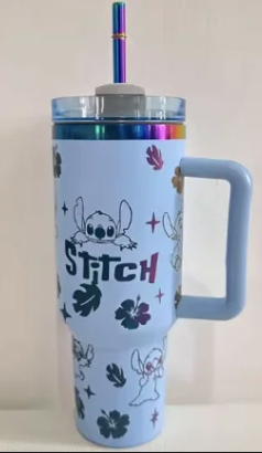 40oz Stainless Steel Insulated Cup with Lid & Straw Stitch