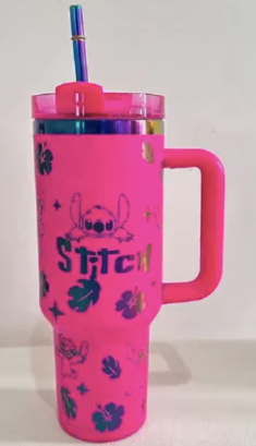 40oz Stainless Steel Insulated Cup with Lid & Straw Stitch