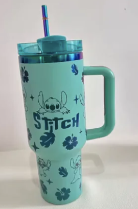 40oz Stainless Steel Insulated Cup with Lid & Straw Stitch