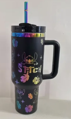 40oz Stainless Steel Insulated Cup with Lid & Straw Stitch