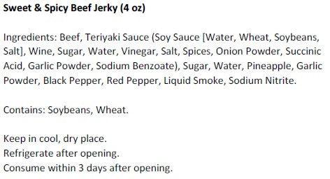 Sweet & Spicy Beef Jerky (3.25 oz)