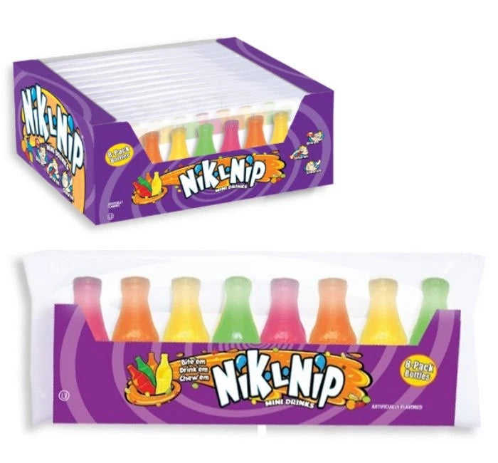 TOOTSIE NIK-L-NIP WAX BOTTLES 8 PACK, 12 COUNT (96 BOTTLES TOTAL)