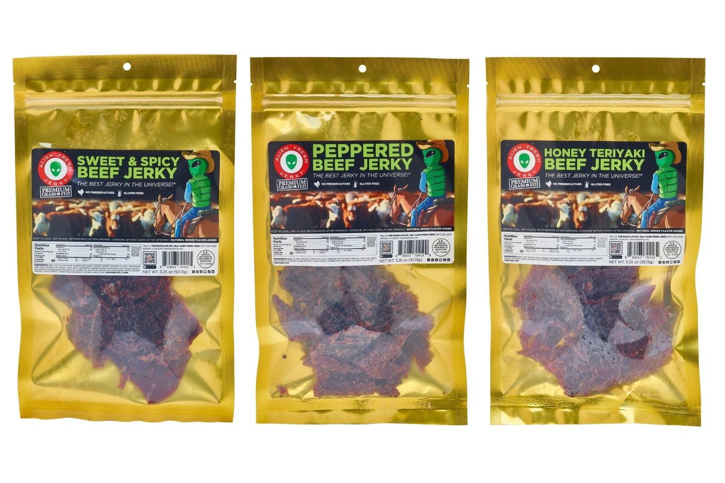 3-Pack - Alien Fresh Jerky Grass-Fed Trio
