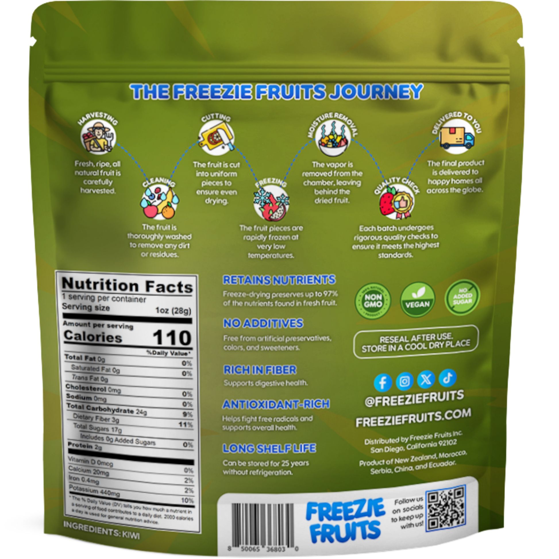 Freezie Fruits Kiwi 1.0 oz