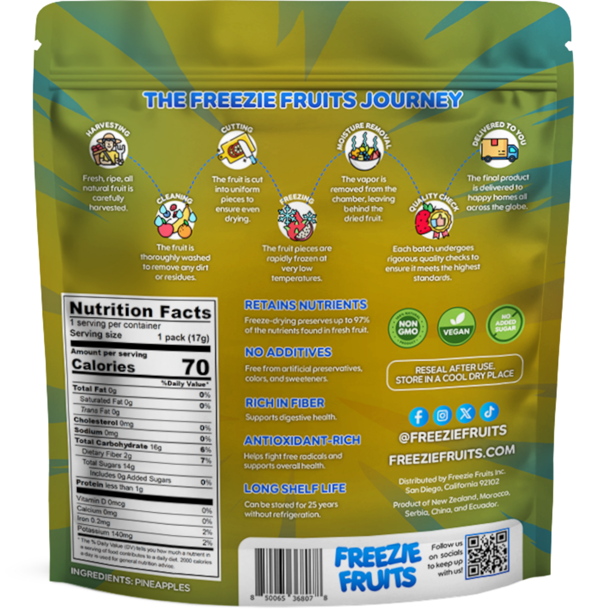 Freezie Fruits Pineapple 0.6 oz
